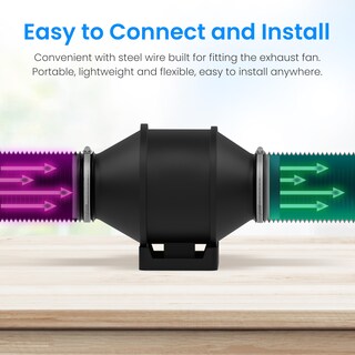 Foto 6 | Foto 6 | Air Ducting Simple Deluxe De Pvc De 25 Pies Y 10 Pulgadas Con 2 Abrazaderas, Color Negro - Venta Internacional.