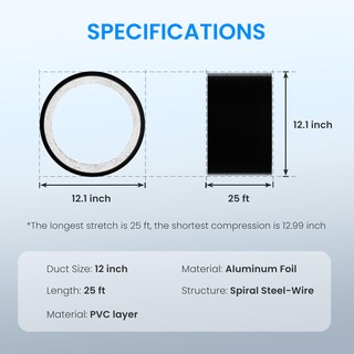Foto 2 | Foto 2 | Conducto De Aire Simple De Lujo De Pvc Flexible De 30 Cm X 7,6 M Con Abrazaderas - Venta Internacional.