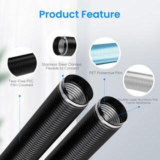 Foto 4 | Foto 4 | Conducto De Aire Simple De Lujo De Pvc Flexible De 30 Cm X 7,6 M Con Abrazaderas - Venta Internacional.