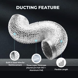 Foto 3 | Foto 3 | Ducting Ipower De Aluminio Flexible Sin Aislamiento De 8 Pulgadas Y 25 M - Venta Internacional.
