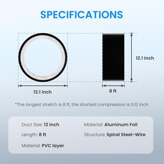 Foto 2 | Foto 2 | Conducto De Aire Simple Deluxe De 30 Cm Y 2,4 M De Pvc Flexible Con Abrazaderas - Venta Internacional.