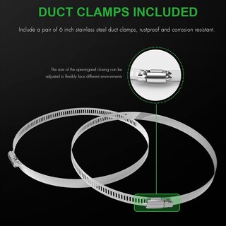 Foto 5 | Foto 5 | Dutting Ipower Air Aluminio Flexible De 6 Pulgadas Y 25 Pies Con 2 Abrazaderas - Venta Internacional.