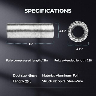 Foto 4 | Foto 4 | Lámina De Aluminio Para Conductos Flexibles Ipower De 4 X 25 Pies Con Abrazaderas - Venta Internacional.