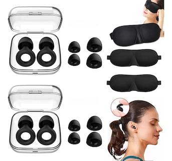 Foto 2 | Foto 2 | 4 Tapones Dormir Para Oídos Con Reducción De Ruido Con 8 Tapones Negro