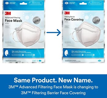 Foto 3 | Foto 3 | Protector Facial 3m Filtering Barrier, Suave Y Transpirable, Paquete De 20 - Venta Internacional.