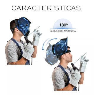 Foto 3 | Foto 3 | Careta de Soldar Automática Profesional 2 color Negro con Azul