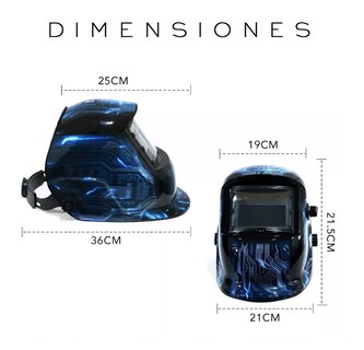 Foto 5 | Foto 5 | Careta de Soldar Automática Profesional 2 color Negro con Azul