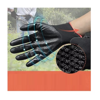 Foto 2 | Foto 2 | Guante Nylon Recubiertos Palma Nitrilo Seguridad 12pcs Eo Safe Imports Esi-15632 Negro