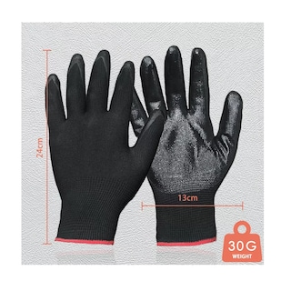 Foto 3 | Foto 3 | Guante Nylon Recubiertos Palma Nitrilo Seguridad 12pcs Eo Safe Imports Esi-15632 Negro