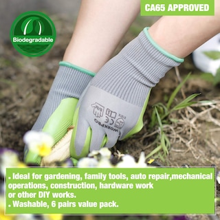 Foto 6 | Foto 6 | Guantes De Jardín Workpro, 6 Pares, Con Revestimiento De Látex Ecológico En La Palma - Venta Internacional.