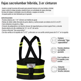 Foto 3 | Foto 3 | Faja Sacrolumbar Con Malla Y Tercer Cinturón Iusa Color Amarillo Amarillo
