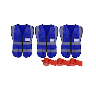 Foto 1 | Foto 1 | Set 3 Chalecos De Seguridad Reflejantes Vial/industri+3 Silbidos Eo Safe Imports Esi-11972 Azul