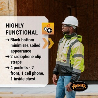Foto 7 | Foto 7 | Chaqueta Bomber De Seguridad Pioneer Hi Vis Impermeable Para Hombre - Venta Internacional.