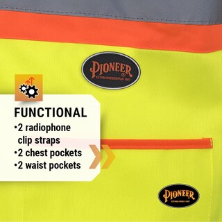 Foto 5 | Foto 5 | Chaleco De Seguridad Pioneer De Alta Visibilidad Con Mangas De Tricot En L, Amarillo/verde - Venta Internacional.