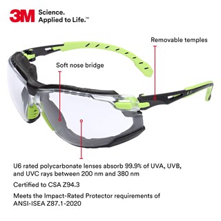 Foto 2 | Foto 2 | Gafas De Seguridad 3m Solus Serie 1000, Lentes Transparentes, Verde/negro - Venta Internacional.