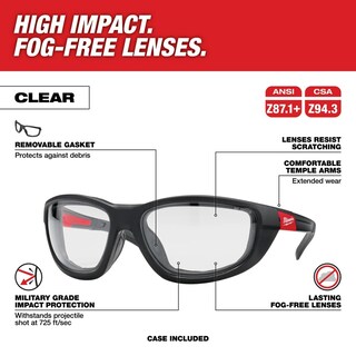 Foto 2 | Foto 2 | Gafas De Seguridad Milwaukee Clear Performance Con Junta - Venta Internacional.