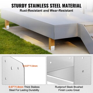 Foto 3 | Foto 3 | Base De Poste Vevor 6x6 De Acero Inoxidable Ajustable Con Placa De Anclaje - Venta Internacional.