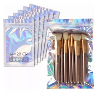 Foto 3 | Foto 3 | Bolsas de Plástico Resellable 20 X 14 cm 50 Piezas Tornasol Holográfica