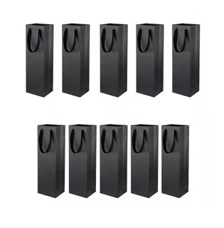 Foto 1 | Foto 1 | 10 Bolsas de Regalo Carton Papel Kraft para Botellas de Vino Negras