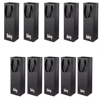 Foto 1 | Foto 1 | 10 Bolsas De Regalo Carton Papel Kraft Para Botellas De Vino Belug Negro