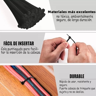 Foto 2 | Foto 2 | Kit Embalaje Eo Safe Imports Esi-5207 color Negro Cinchos de Plástico de Bridas Nailon 1000 PZAS