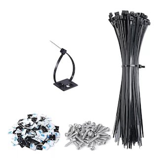 Foto 1 | Foto 1 | Set Cinchos de Plastico Bases Adhesibles y Tornillos Negro 100 Piezas