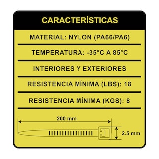 Foto 4 | Foto 4 | Cinchos Plastico 5 Colores 500pz 20cmx2.5mm Alta Resistencia
