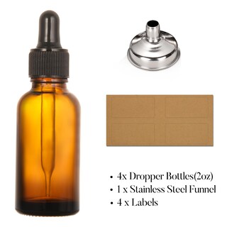 Foto 2 | Foto 2 | Frascos Cuentagotas Aozita De Vidrio Ámbar Oscuro De 60 Ml De Grosor, Paquete De 4 - Venta Internacional.