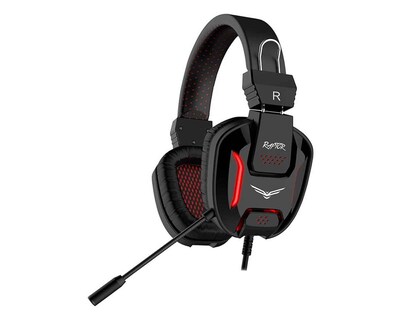 Foto 1 | Foto 1 | Diadema Naceb NA-0312 color Negro Raptor Gamer 2x3.5mm USB con Led Rojo Micrófono Unidireccional Flexible