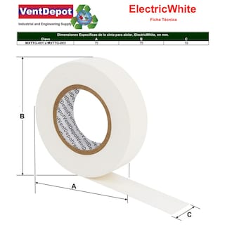 Foto 5 | Foto 5 | Cinta Eléctrica Blanca 19mm Ventdepot Mxttg-003 10 Piezas Blanco