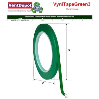 Foto 5 | Foto 5 | Cinta Vinil Verde Delgada Ventdepot Mxvtg-002 2 Piezas Verde