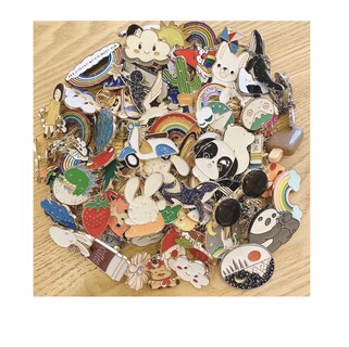 Foto 2 | Foto 2 | Paquete 20 Pines Pack Broches Metalicos Pines Kawaii Al Azar Colores