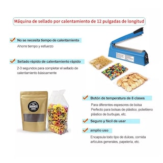 Foto 2 | Foto 2 | Maquina Térmica Selladora De Bolsas De Plástico De 30 Cm Eo Safe Imports Esi-9380 Azul