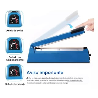Foto 3 | Foto 3 | Maquina Selladora Bolsas Plastico Térmica Sella 20cm Eo Safe Imports Esi-9379 Azul