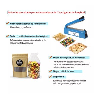 Foto 2 | Foto 2 | Maquina Térmica Selladora De Bolsas De Plástico De 30 Cm Eo Safe Imports Esi-9380-1 Azul