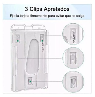 Foto 5 | Foto 5 | Portagafete Yoyo Porta Credenciales Lanyard Vertical 5 Pcs Negro/transparente