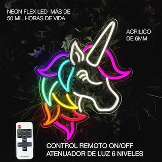 Foto 2 | Foto 2 | Letrero Neón LED Unicornio con Control Atenuado