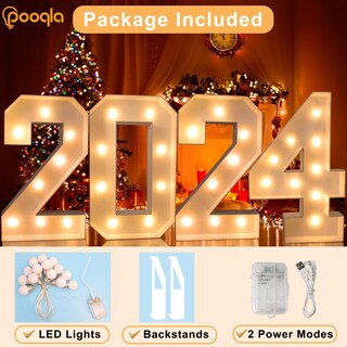Foto 2 | Foto 2 | Marquee Number Pooqla Led De 3 Pies Con Luz Blanca Cálida, Número 6 - Venta Internacional.