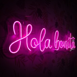 Foto 3 | Foto 3 | Letrero Led Neón Hola Bonita Luminoso Negocio Decorativo