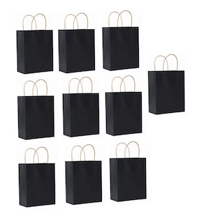 Foto 1 | Foto 1 | Bolsas de Regalo Negras Papel Kraft Bolsas de Dulces Ecológicas 10 PZAS