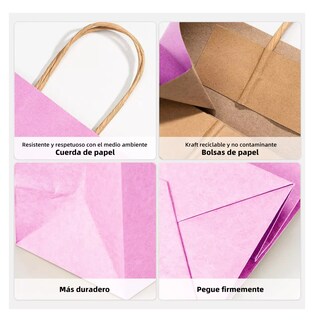 Foto 3 | Foto 3 | Bolsas De Regalo Papel Kraft Bolsas De Dulces Ecológicas 20 Pcs Violeta
