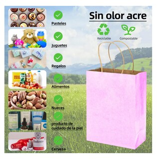 Foto 4 | Foto 4 | Bolsas De Regalo Papel Kraft Bolsas De Dulces Ecológicas 20 Pcs Violeta