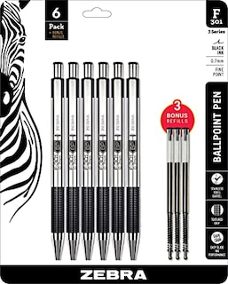 Foto 5 | Foto 6 | Venta Internacional - Bolígrafo Zebra F-301 De Acero Inoxidable De Punta Fina X6