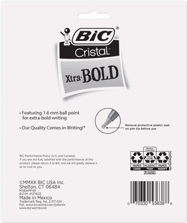 Foto 2 | Foto 2 | Venta Internacional - Bolígrafos BIC Cristal Xtra Bold Fashion 1 Paquete de 48 Unidades