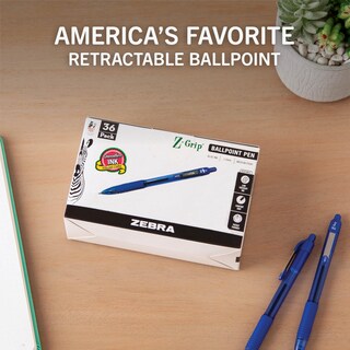 Foto 2 | Foto 2 | Bolígrafo Zebra Z-grip Retráctil, Tamaño Mediano, Azul, Paquete De 36 - Venta Internacional.