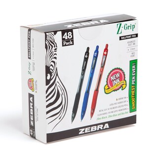 Foto 1 | Foto 1 | Bolígrafo Retráctil Pen Zebra Z-grip, Tamaño Mediano, Paquete De 48 - Venta Internacional.