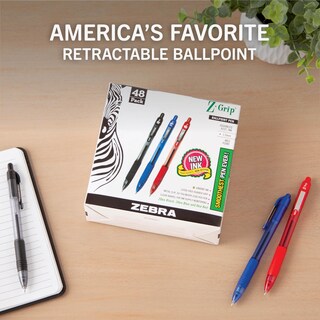 Foto 2 | Foto 2 | Bolígrafo Retráctil Pen Zebra Z-grip, Tamaño Mediano, Paquete De 48 - Venta Internacional.