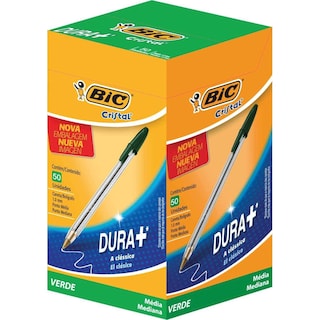 Foto 3 | Foto 3 | Bolígrafo Bic Cristal, Tamaño Mediano, Punta De 1 Mm, Color Verde, Paquete De 50 - Venta Internacional.