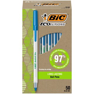 Foto 1 | Foto 1 | Bolígrafos Bic Ecolutions Punta Redonda Azul 50 Piezas - Venta Internacional