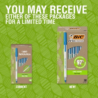 Foto 3 | Foto 3 | Bolígrafos Bic Ecolutions Punta Redonda Azul 50 Piezas - Venta Internacional
